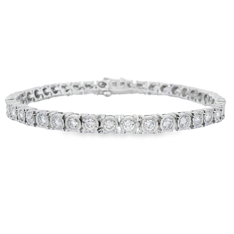 Bids.com Lab Grown Diamond Tennis Bracelet Sterling Silver Bracelets White Smoke Default Title