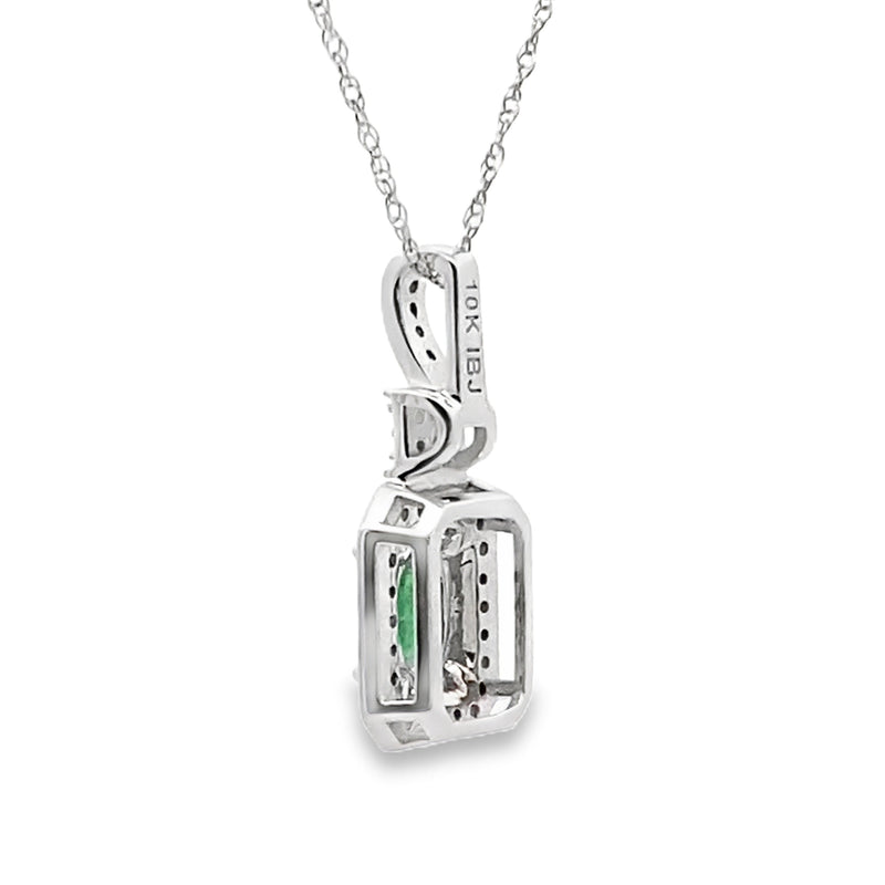 Bids.com .57ct Emerald Diamond Fashion Pendants 10KT White Gold Pendants White Smoke 18