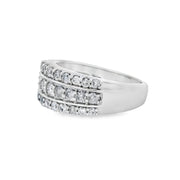 Bids.com 1.00ct Diamond Wedding Band Ring 10KT White Gold Rings Light Gray 7.0