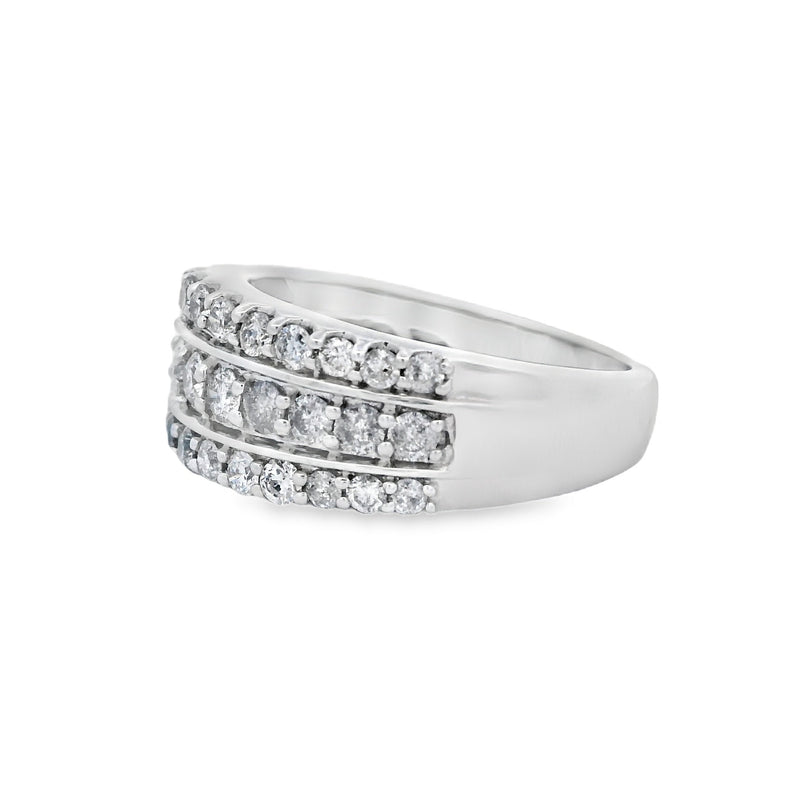 Bids.com 1.00ct Diamond Wedding Band Ring 10KT White Gold Rings Light Gray 7.0