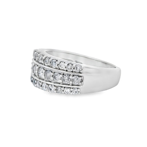 Bids.com 1.00ct Diamond Wedding Band Ring 10KT White Gold Rings Light Gray 7.0