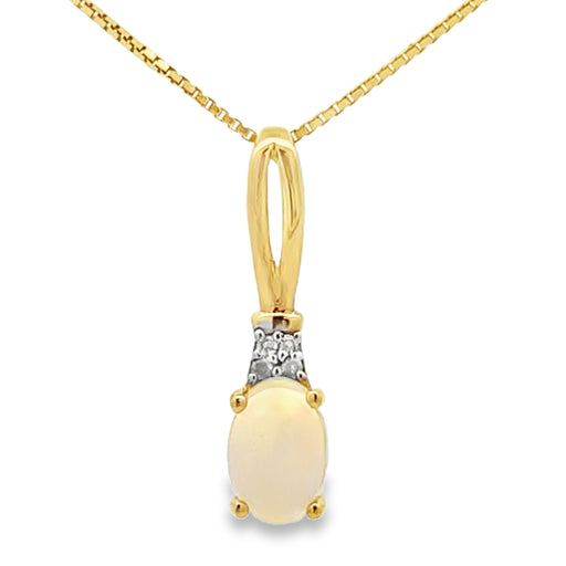 Bids.com .02ct Opal Diamond Fashion Pendants 10KT Yellow Gold Pendants White Smoke 18