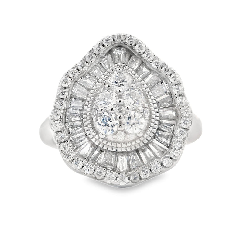 Bids.com Cubic Zirconium Ring Sterling Silver Rings White Smoke 6.0
