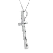 Bids.com .50ct Diamond Cross Religious Pendant 14KT White Gold Pendants White Smoke 18