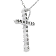Bids.com .50ct Cross Religious Pendant Sterling Silver Pendants White Smoke 18-20