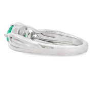 Bids.com .58ct Emerald Zircon Ring Sterling Silver Rings White Smoke 7.0