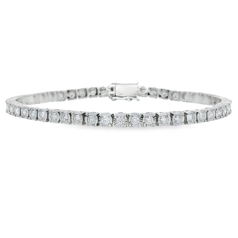 Bids.com Lab Grown Diamond Tennis Bracelet Sterling Silver Bracelets White Smoke 7