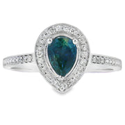 Bids.com .54ct Sapphire Diamond Ring 10KT White Gold Rings White Smoke 7.0