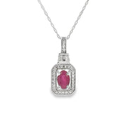 Bids.com .72ct Ruby Diamond Fashion Pendants 14KT White Gold Pendants White Smoke 18