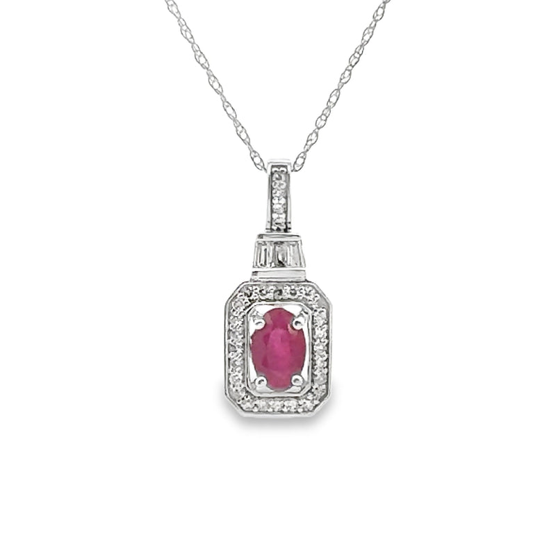 Bids.com .72ct Ruby Diamond Fashion Pendants 14KT White Gold Pendants White Smoke 18
