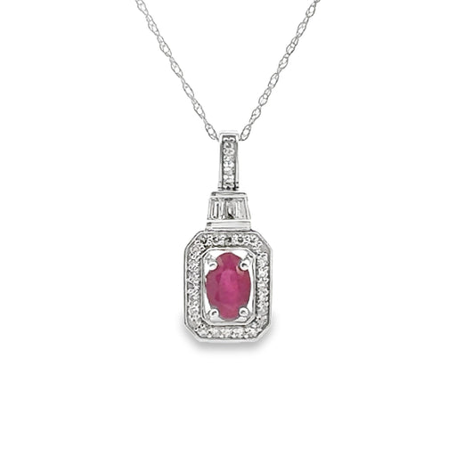 Bids.com .72ct Ruby Diamond Fashion Pendants 14KT White Gold Pendants White Smoke 18