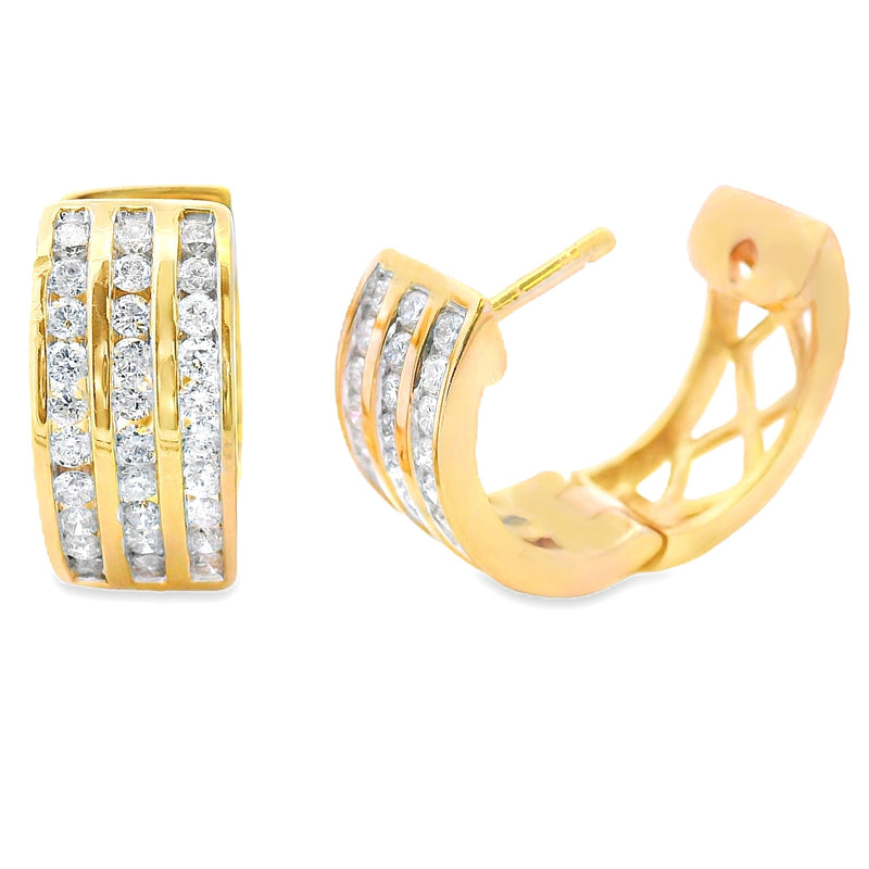 Bids.com .50ct Diamond Hoop Earrings 14KT Yellow Gold Earrings White Smoke Default Title