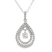 Bids.com .77ct Diamond Fashion Pendants 10KT White Gold Pendants White Smoke 16-18
