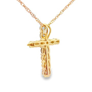 Bids.com .19ct Diamond Cross Religious Pendant 14KT Yellow Gold Pendants White Smoke 18