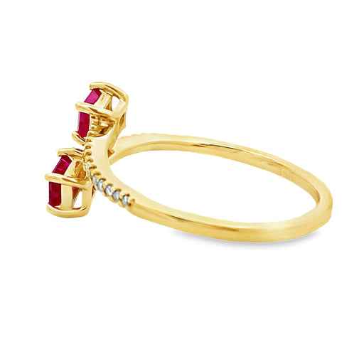 Bids.com .57ct Ruby Diamond Ring 14KT Yellow Gold Rings White Smoke 7
