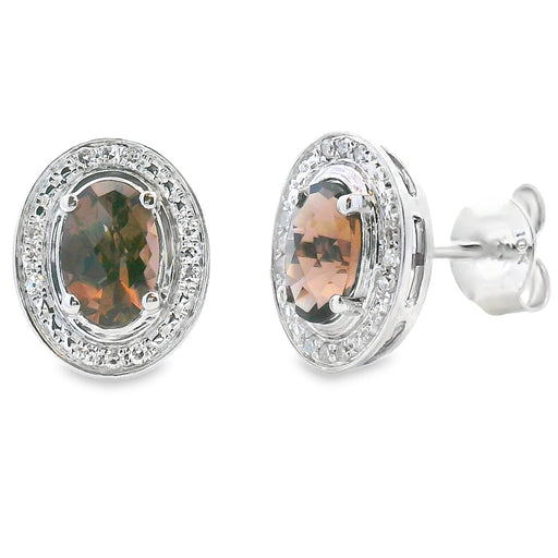 Bids.com .85ct Quartz Diamond Earrings 10KT White Gold Earrings White Smoke Default Title