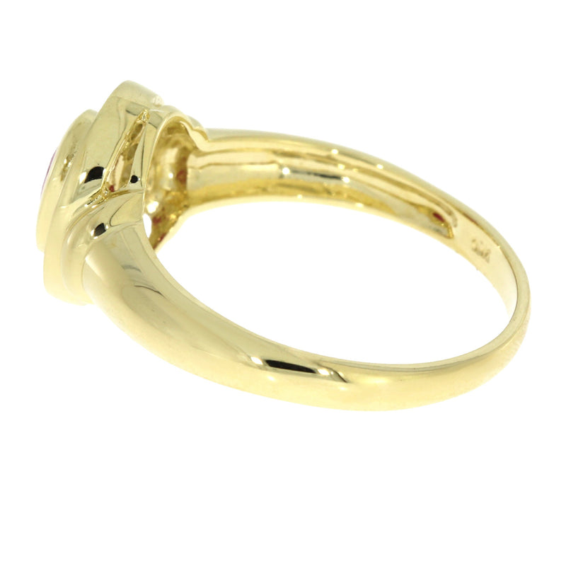 Bids.com .70ct Ruby Diamond Ring 10KT Yellow Gold Rings White Smoke 7.0