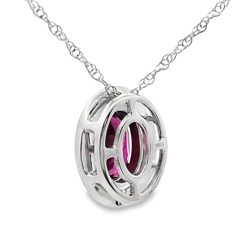 Bids.com .52ct Garnet Diamond Fashion Pendants 10KT White Gold Pendants White Smoke 18