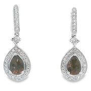 Bids.com .84ct Quartz Diamond Dangle Earrings 10KT White Gold Earrings White Smoke Default Title