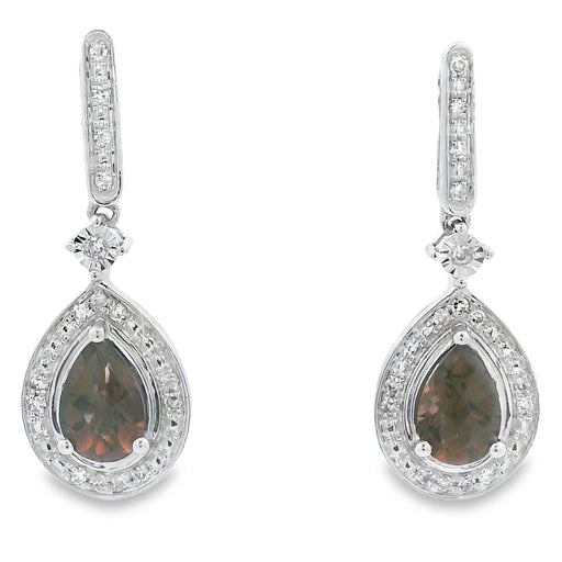 Bids.com .84ct Quartz Diamond Dangle Earrings 10KT White Gold Earrings White Smoke Default Title