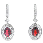 Bids.com 1.20ct Garnet Diamond Dangle Earrings 10KT White Gold Earrings White Smoke Default Title