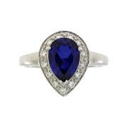 Bids.com Created Sapphire Moissanite Ring Sterling Silver Rings White Smoke 7.0
