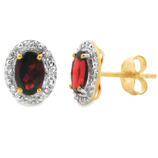 Bids.com 1.18ct Garnet Diamond Earrings 10KT Yellow Gold Earrings White Smoke Default Title
