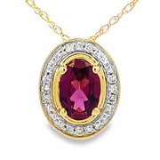 Bids.com .52ct Garnet Diamond Fashion Pendants 10KT Yellow Gold Pendants White Smoke 18