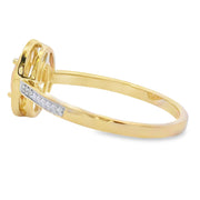 Bids.com .53ct Rose Quartz Diamond Ring 10KT Yellow Gold Rings White Smoke 7.0