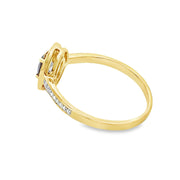 Bids.com .59ct Mystic Fire Topaz Diamond Ring 10KT Yellow Gold Rings White Smoke 7.0