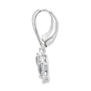 Bids.com .81ct Quartz Diamond Dangle Earrings 10KT White Gold Earrings White Smoke