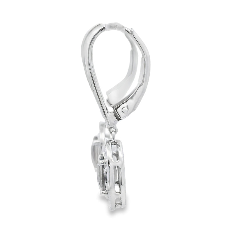 Bids.com .81ct Quartz Diamond Dangle Earrings 10KT White Gold Earrings White Smoke
