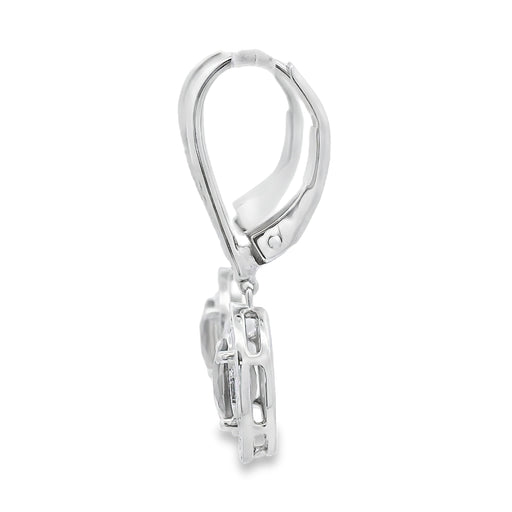 Bids.com .81ct Quartz Diamond Dangle Earrings 10KT White Gold Earrings White Smoke