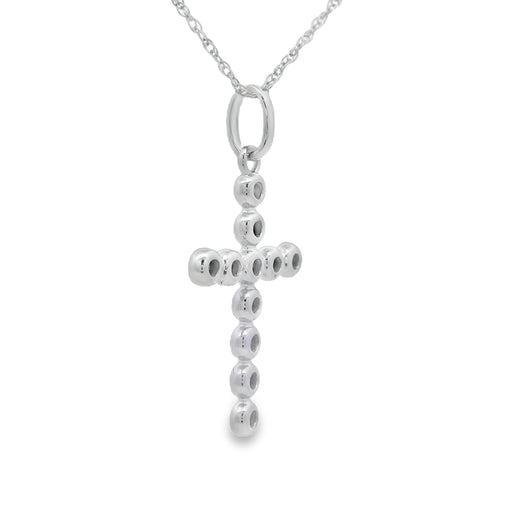 Bids.com .15ct Diamond Cross Religious Pendant 14KT White Gold Pendants White Smoke 18