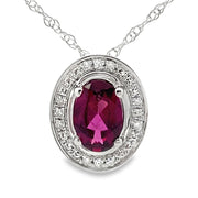 Bids.com .52ct Garnet Diamond Fashion Pendants 10KT White Gold Pendants White Smoke 18
