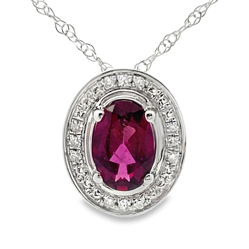 Bids.com .52ct Garnet Diamond Fashion Pendants 10KT White Gold Pendants White Smoke 18