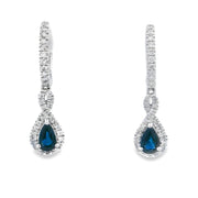 Bids.com .80ct Sapphire Diamond Dangle Earrings 10KT White Gold Earrings White Smoke Default Title
