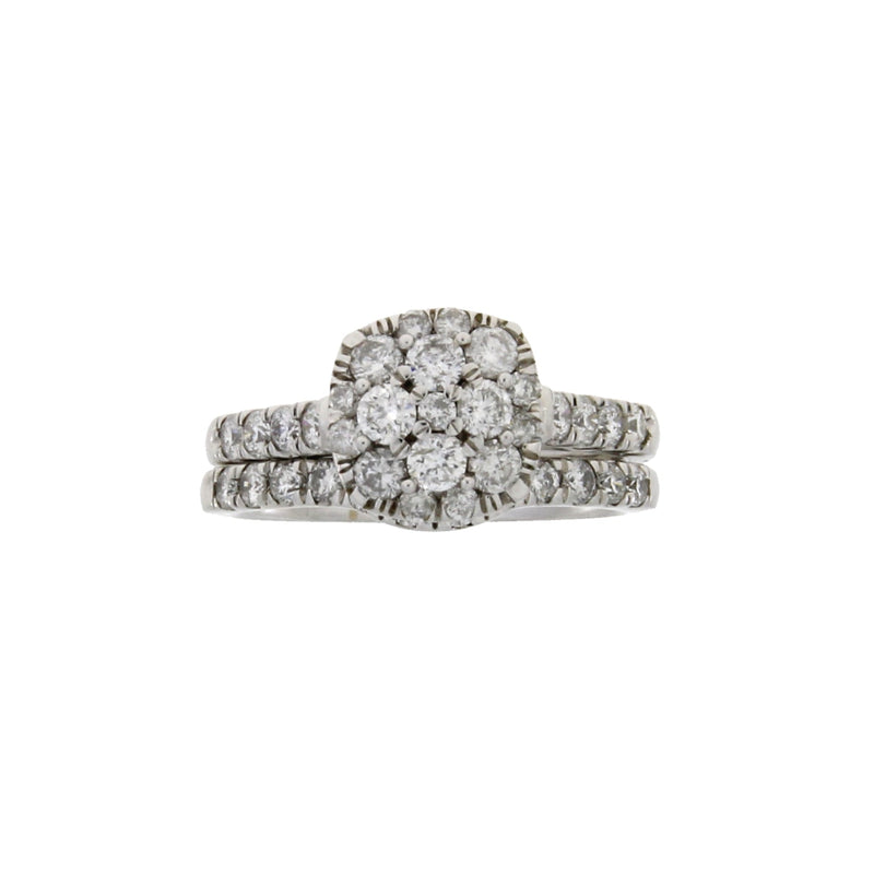 Bids.com 1.30ct Diamond Engagement Ring Set 10KT White Gold Rings White Smoke 7.0