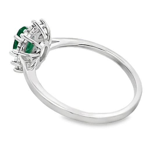 Bids.com .43ct Emerald Diamond Ring 10KT White Gold Rings White Smoke 7.0