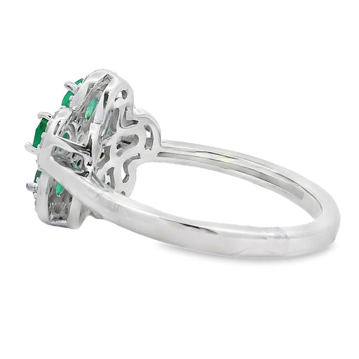 Bids.com 1.01ct Emerald Zircon Ring Sterling Silver Rings White Smoke 8.0