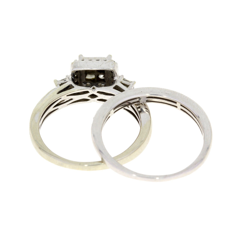 Bids.com 1.00ct Diamond Engagement Ring Set 10KT White Gold Rings White Smoke 7.50