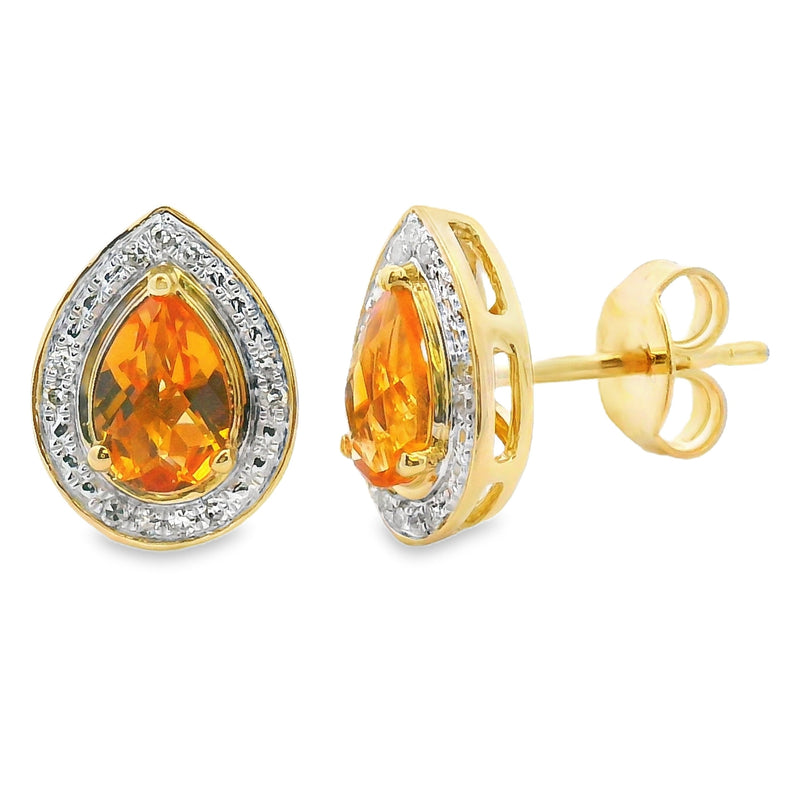 Bids.com .89ct Citrine Diamond Dangle Earrings 10KT Yellow Gold Earrings White Smoke Default Title