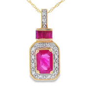 Bids.com .82ct Ruby Diamond Fashion Pendants 14KT Yellow Gold Pendants White Smoke 18