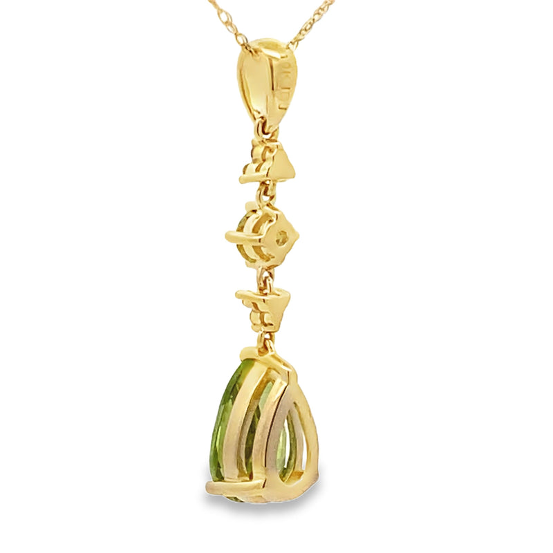 Bids.com Peridot Diamond Fashion Pendants 10KT Yellow Gold Pendants White Smoke 18