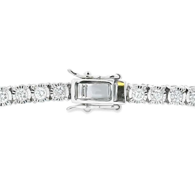 Bids.com Lab Grown Diamond Tennis Bracelet Sterling Silver Bracelets White Smoke 7