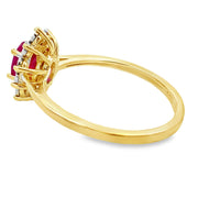 Bids.com .63ct Ruby Diamond Ring 10KT Yellow Gold Rings White Smoke 7.0