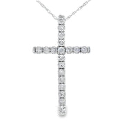 Bids.com .33ct Diamond Cross Religious Pendant 14KT White Gold Pendants White Smoke 18