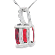 Bids.com 1.34ct Garnet Diamond Fashion Pendants 10KT White Gold Pendants White Smoke 18
