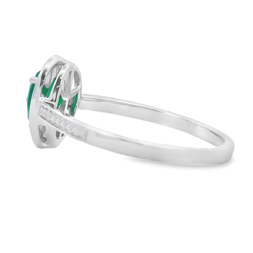 Bids.com .55ct Chalcedony Diamond Ring 10KT White Gold Rings White Smoke 7.0
