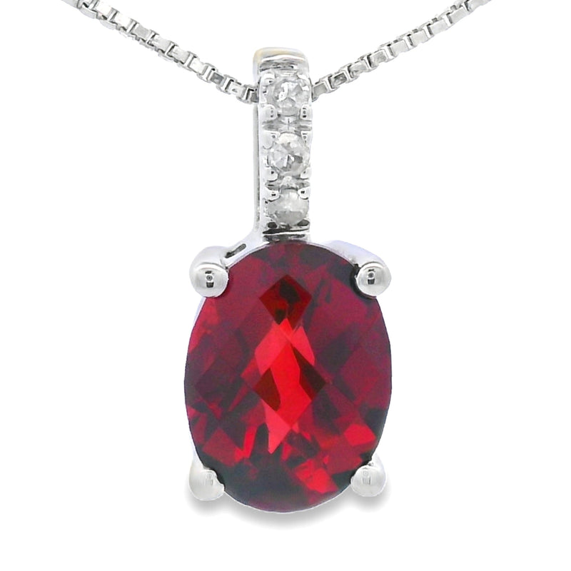 Bids.com 1.34ct Garnet Diamond Fashion Pendants 10KT White Gold Pendants White Smoke 18